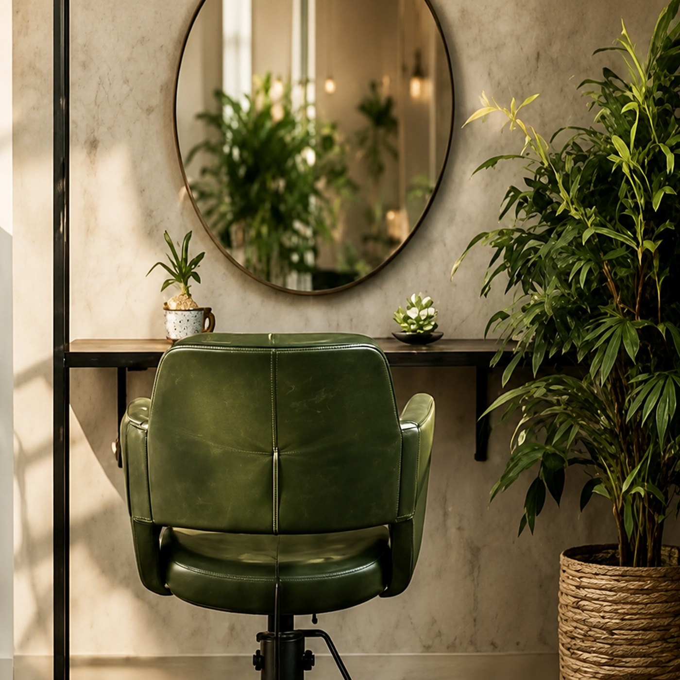 Natuurlijke haar- en hoofdhuidbehandeling in een rustige salon